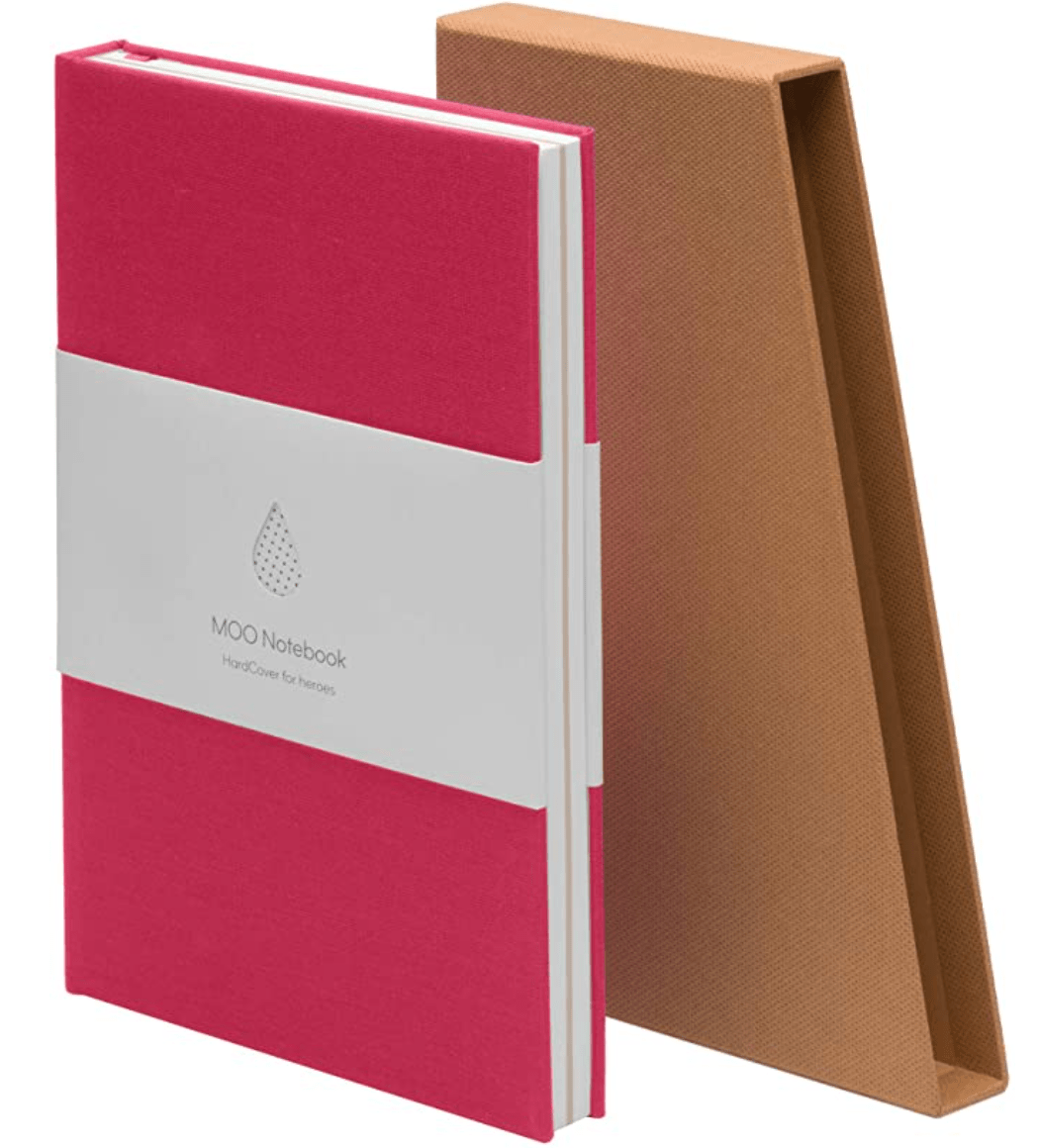 MOO Dotted Hardcover Notebook – Premium Pink Lay Flat Journal